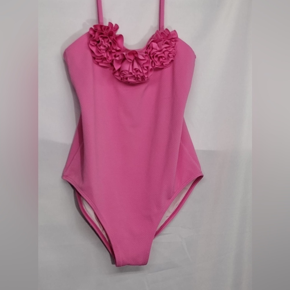 Janie & jack Pink Ruffled Swimsuit size 16 girls pre owned Exellent condition